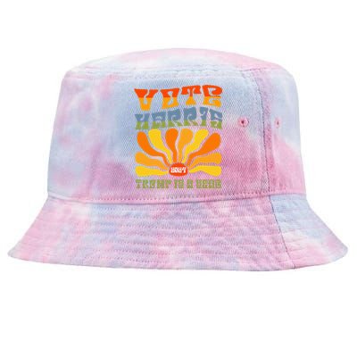 Trump Is A Scab Vote Harris Waltz Kamala Tim Walz 2024 Flag Tie-Dyed Bucket Hat