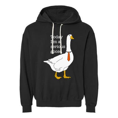 Today IM A Serious Goose Silly Goose Cute Funny Garment-Dyed Fleece Hoodie