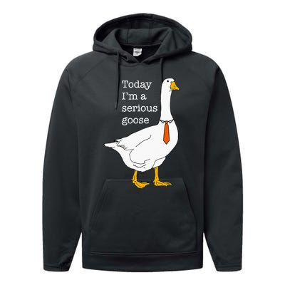 Today IM A Serious Goose Silly Goose Cute Funny Performance Fleece Hoodie