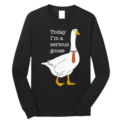 Today IM A Serious Goose Silly Goose Cute Funny Long Sleeve Shirt