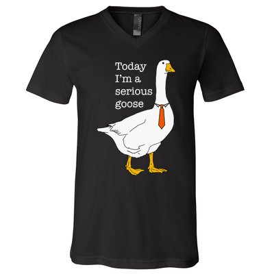 Today IM A Serious Goose Silly Goose Cute Funny V-Neck T-Shirt