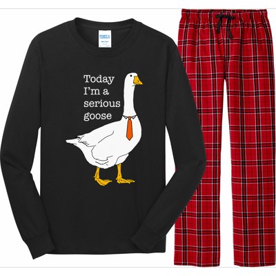 Today IM A Serious Goose Silly Goose Cute Funny Long Sleeve Pajama Set