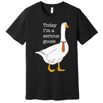 Today IM A Serious Goose Silly Goose Cute Funny Premium T-Shirt