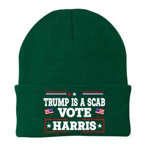 Trump Is A Scab Vote Kamala Harris 2024 Knit Cap Winter Beanie