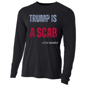 Trump Is A Scab Vote Harris Walz 2024 Cooling Performance Long Sleeve Crew