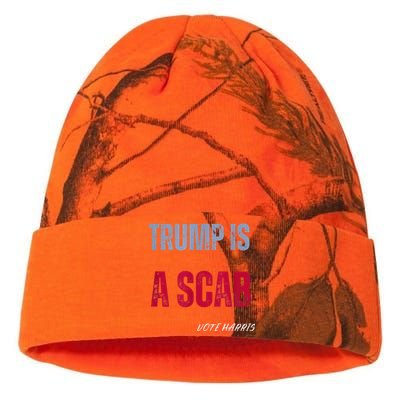 Trump Is A Scab Vote Harris Walz 2024 Kati Licensed 12" Camo Beanie