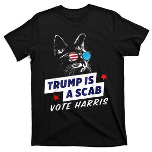 Trump Is A Scab Vote Harris Walz 2024 Childless Cat Lady T-Shirt