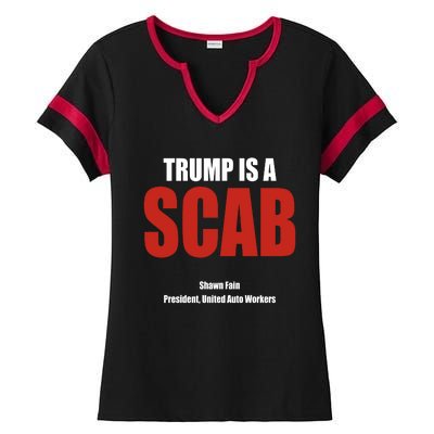 Trump Is A Scab Ladies Halftime Notch Neck Tee