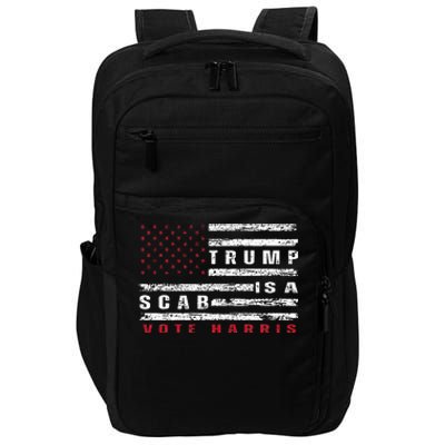 Trump Is A Scab Vote Harris Walz 2024 Kamala American Flag Impact Tech Backpack