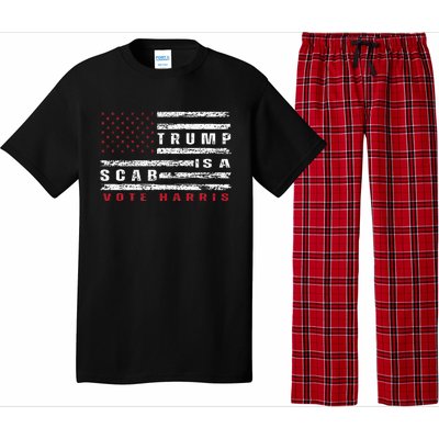 Trump Is A Scab Vote Harris Walz 2024 Kamala American Flag Pajama Set