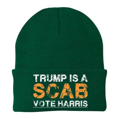 Trump Is A Scab Vote Harris Knit Cap Winter Beanie