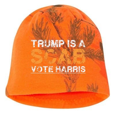 Trump Is A Scab Vote Harris Kati - Camo Knit Beanie