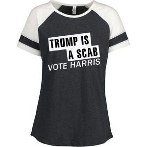 Trump Is A Scab Vote Kamala Harris 2024 Enza Ladies Jersey Colorblock Tee