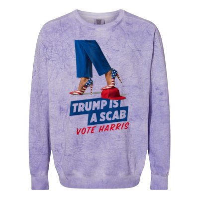 Trump Is A Scab Vote Kamala Harris 2024 Colorblast Crewneck Sweatshirt