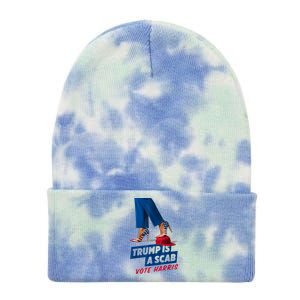 Trump Is A Scab Vote Kamala Harris 2024 Tie Dye 12in Knit Beanie