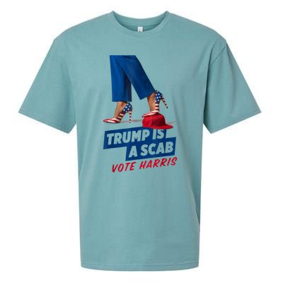 Trump Is A Scab Vote Kamala Harris 2024 Sueded Cloud Jersey T-Shirt