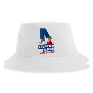 Trump Is A Scab Vote Kamala Harris 2024 Sustainable Bucket Hat