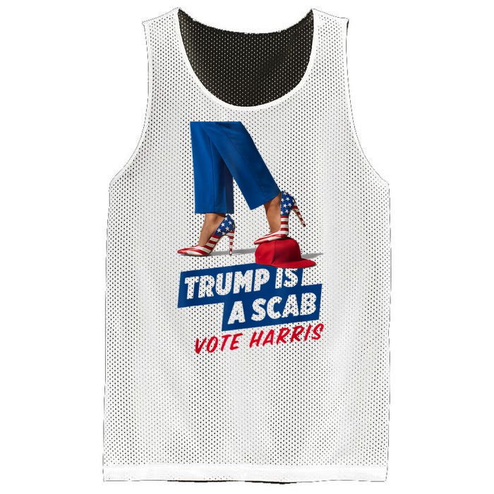 Trump Is A Scab Vote Kamala Harris 2024 Mesh Reversible Basketball Jersey Tank