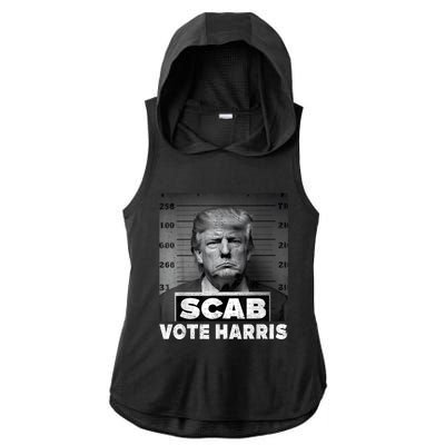 Trump Is A Scab Vote Kamala Harris 2024 Ladies PosiCharge Tri-Blend Wicking Draft Hoodie Tank