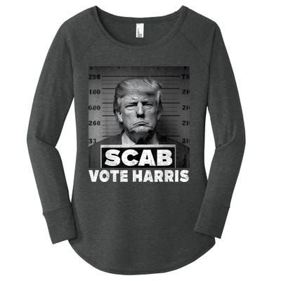 Trump Is A Scab Vote Kamala Harris 2024 Women's Perfect Tri Tunic Long Sleeve Shirt