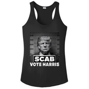 Trump Is A Scab Vote Kamala Harris 2024 Ladies PosiCharge Competitor Racerback Tank