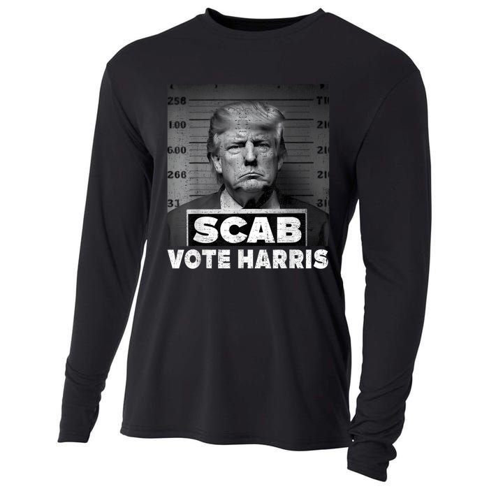 Trump Is A Scab Vote Kamala Harris 2024 Cooling Performance Long Sleeve Crew