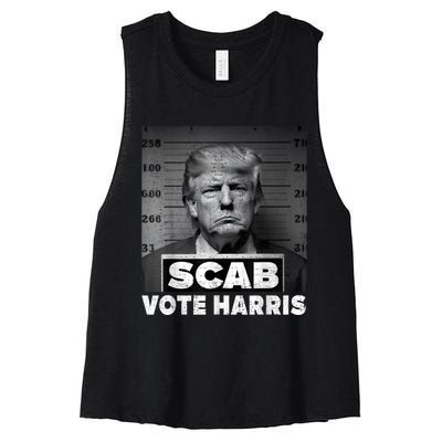 Trump Is A Scab Vote Kamala Harris 2024 Women's Racerback Cropped Tank