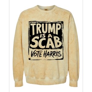 Trump Is A Scab Vote Harris Colorblast Crewneck Sweatshirt