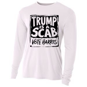 Trump Is A Scab Vote Harris Cooling Performance Long Sleeve Crew