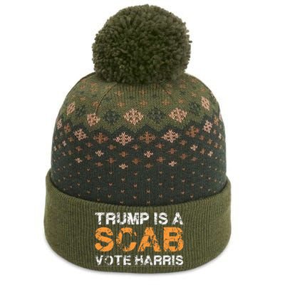 Trump Is A Scab Vote Harris Vintage Harris 2024 The Baniff Cuffed Pom Beanie