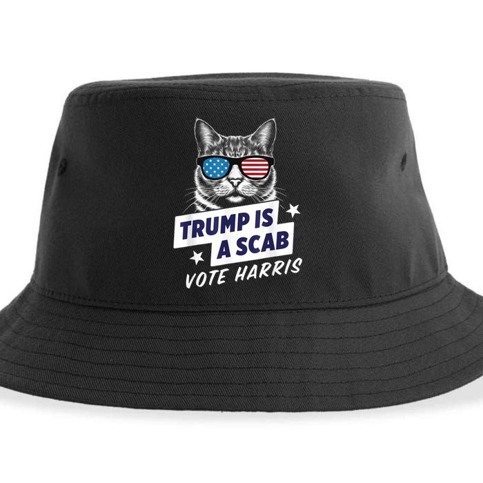 Trump Is A Scab Vote Kamala Harris 2024 Sustainable Bucket Hat