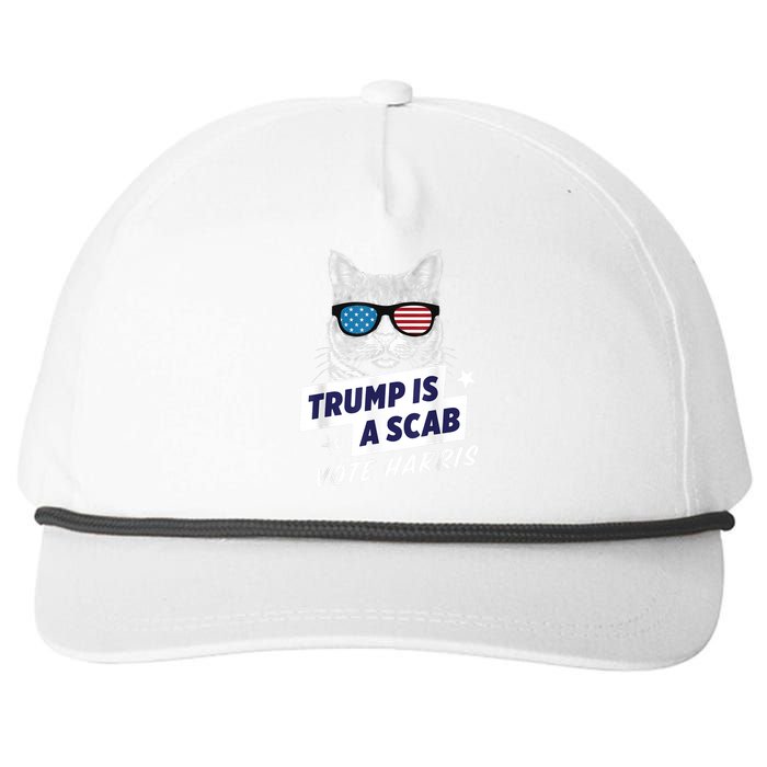 Trump Is A Scab Vote Kamala Harris 2024 Snapback Five-Panel Rope Hat