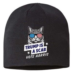 Trump Is A Scab Vote Kamala Harris 2024 Sustainable Beanie