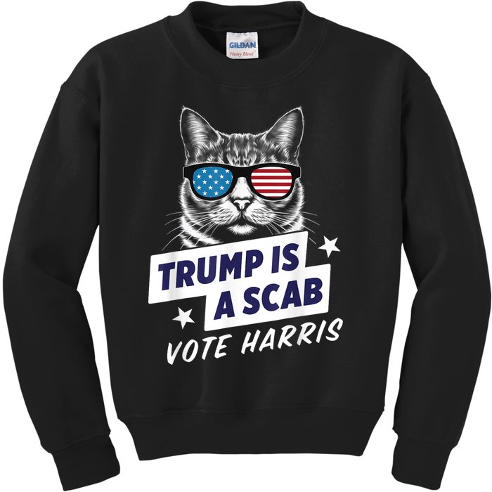 Trump Is A Scab Vote Kamala Harris 2024 Kids Sweatshirt