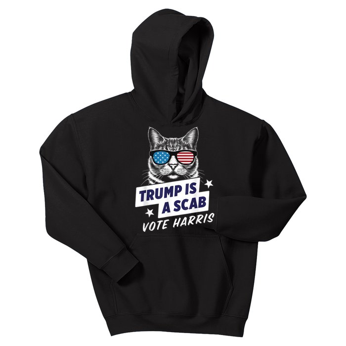 Trump Is A Scab Vote Kamala Harris 2024 Kids Hoodie