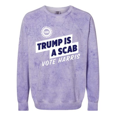 Trump Is A Scab Vote Harris 2024 Colorblast Crewneck Sweatshirt