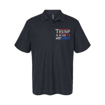 Trump Is A Scab Vote Kamala Harris 2024 Softstyle Adult Sport Polo