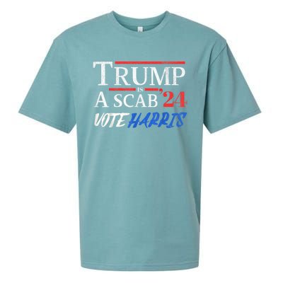 Trump Is A Scab Vote Kamala Harris 2024 Sueded Cloud Jersey T-Shirt