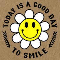 Today Is A Good Day To Smile Yellow Smiley Face Cotton Canvas Backpack
