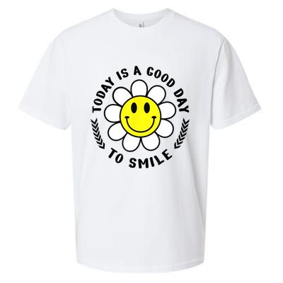 Today Is A Good Day To Smile Yellow Smiley Face Sueded Cloud Jersey T-Shirt