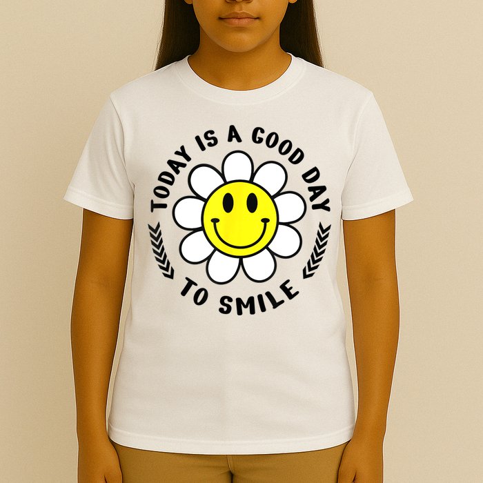 Today Is A Good Day To Smile Yellow Smiley Face T-Shirt