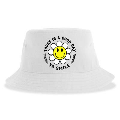 Today Is A Good Day To Smile Yellow Smiley Face Sustainable Bucket Hat