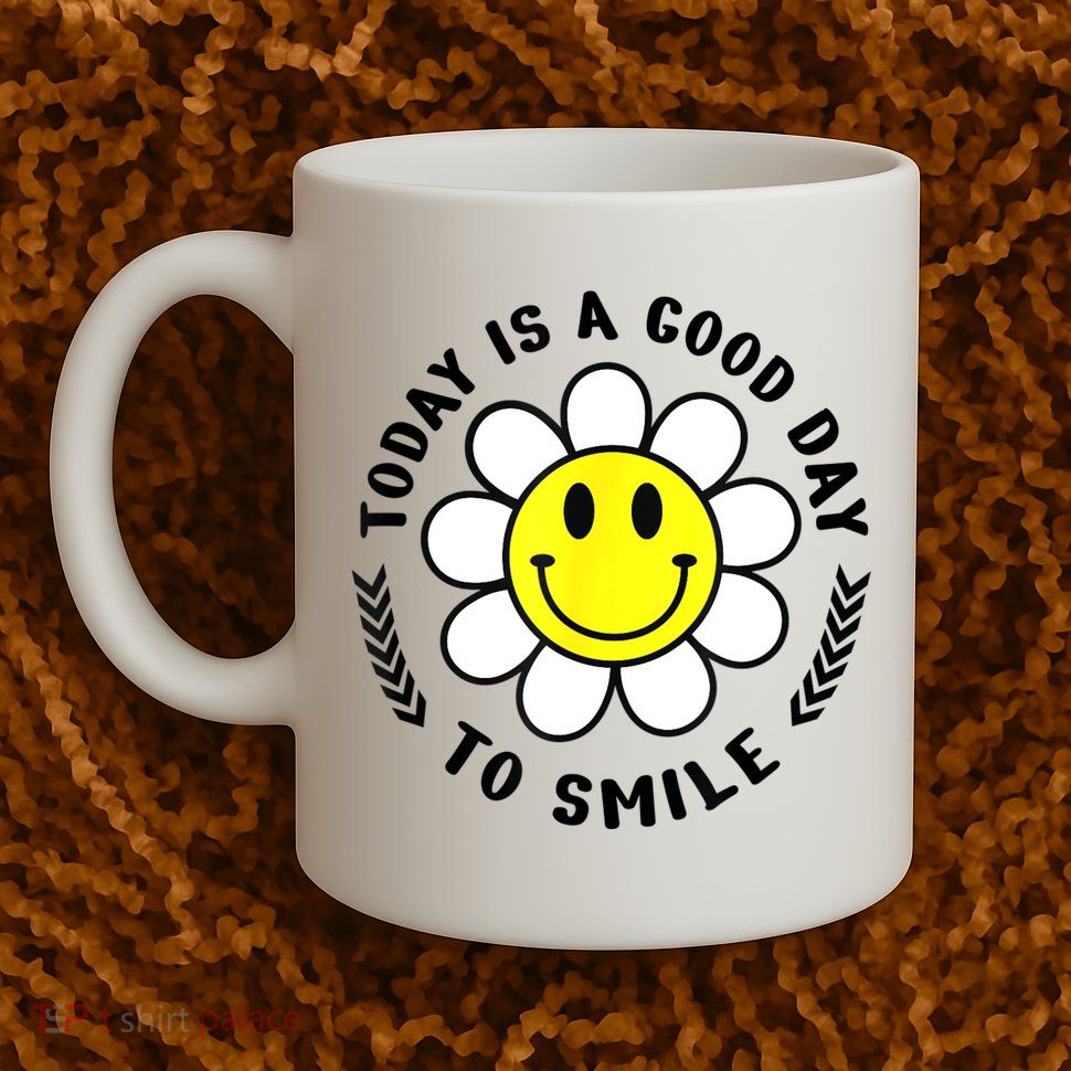 Today Is A Good Day To Smile Yellow Smiley Face Mug