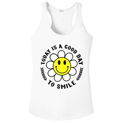 Today Is A Good Day To Smile Yellow Smiley Face Ladies PosiCharge Competitor Racerback Tank