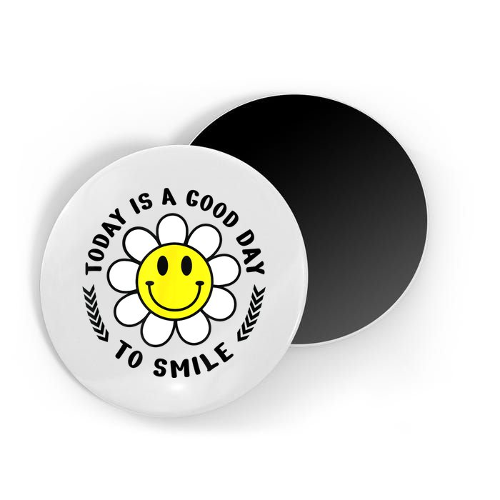 Today Is A Good Day To Smile Yellow Smiley Face Magnet