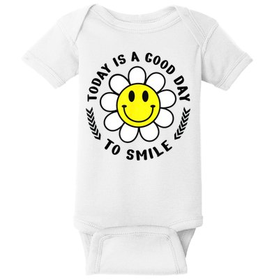 Today Is A Good Day To Smile Yellow Smiley Face Baby Bodysuit