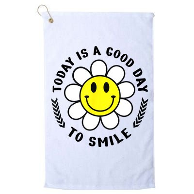 Today Is A Good Day To Smile Yellow Smiley Face Golf Towel