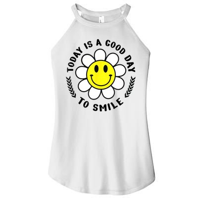 Today Is A Good Day To Smile Yellow Smiley Face Women's Perfect Tri Rocker Tank