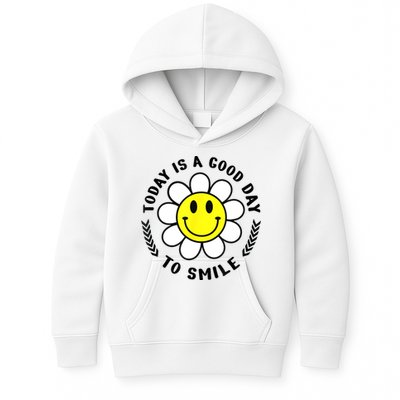 Today Is A Good Day To Smile Yellow Smiley Face Kids Hoodie
