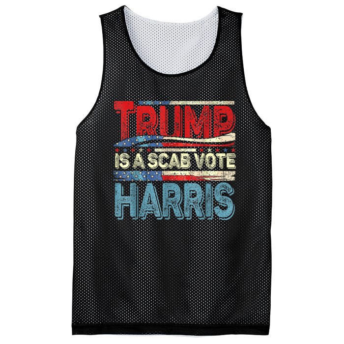 Trump Is A Scab Vote Kamala Harris 2024 Mesh Reversible Basketball Jersey Tank